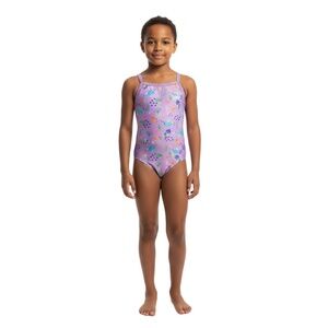 DOLFIN Girls One-Piece Swimsuit‎ Size 10 Purple Marine Life Chlorine Resistant
